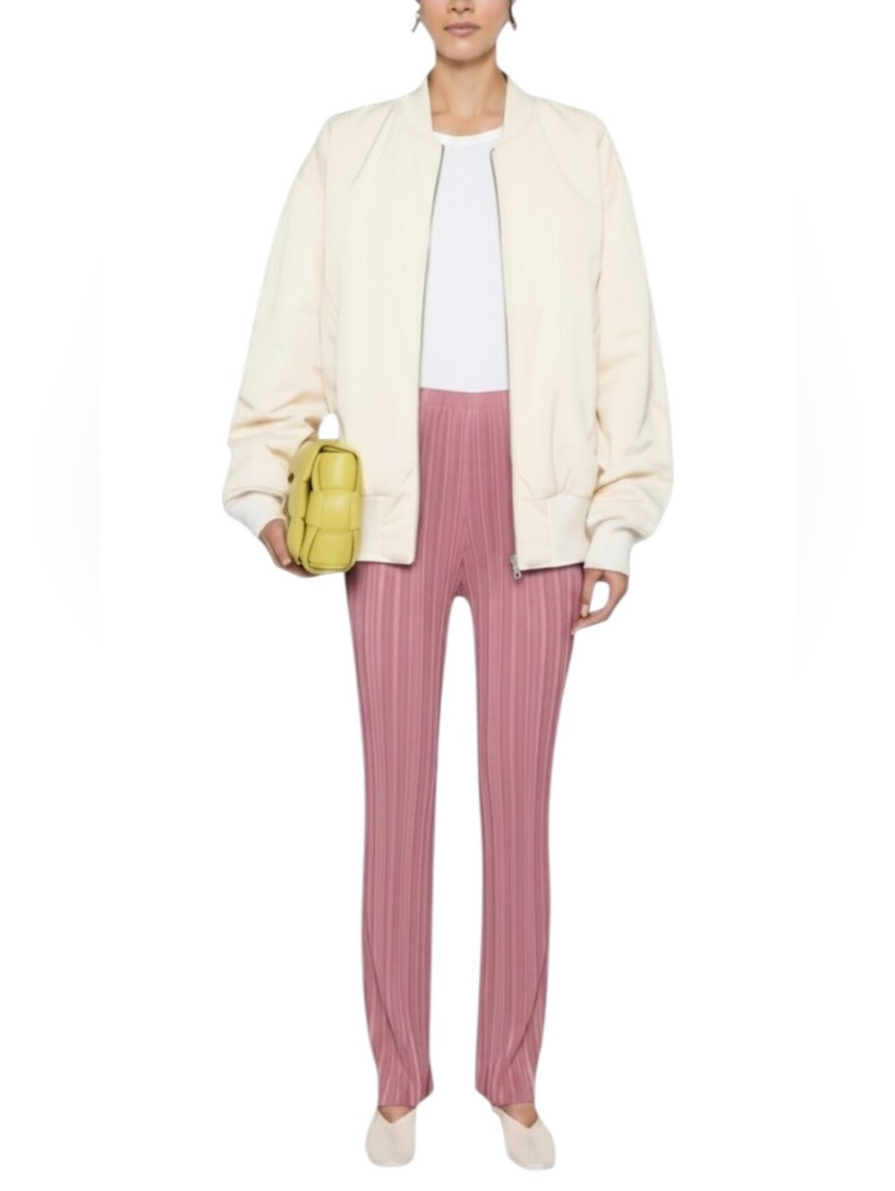Zara Mauve Crinkled Skinny Pants Size Large